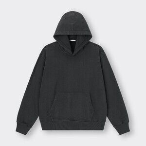 GU (Uniqlo) Relaxed Fit Hoodie (Charcoal / Washed Black) – Size XL